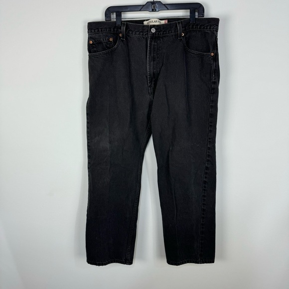 Levi's 505 regular fit black denim jeans 40x30 - Picture 1 of 5